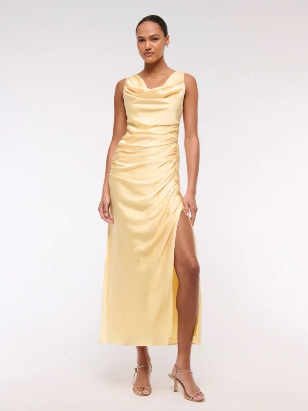 Cowl Neck Draped Maxi Dress
